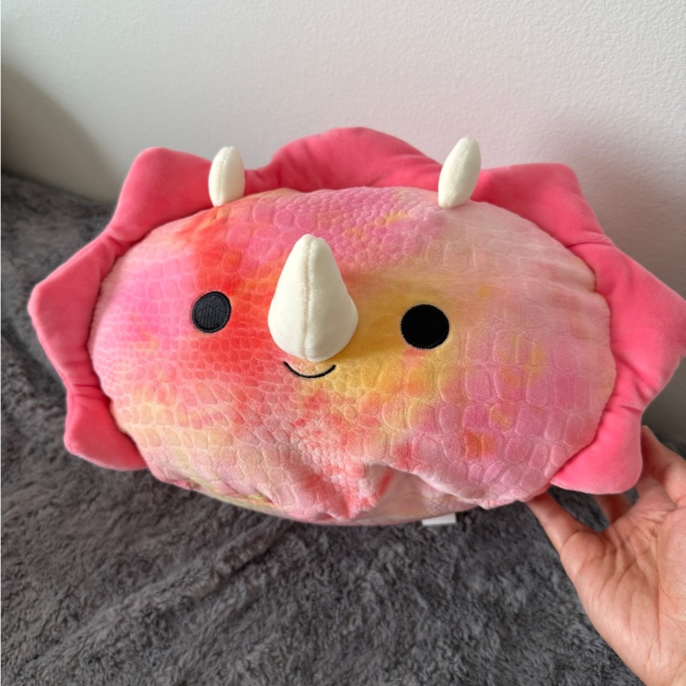 Squishmallow 12” pink triceratops dinosaur stackable stuffed animal Stuffie